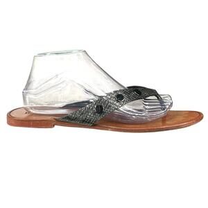 Hammitt Women’s Winston Metallic Grey Thong Sandals Size US 11
